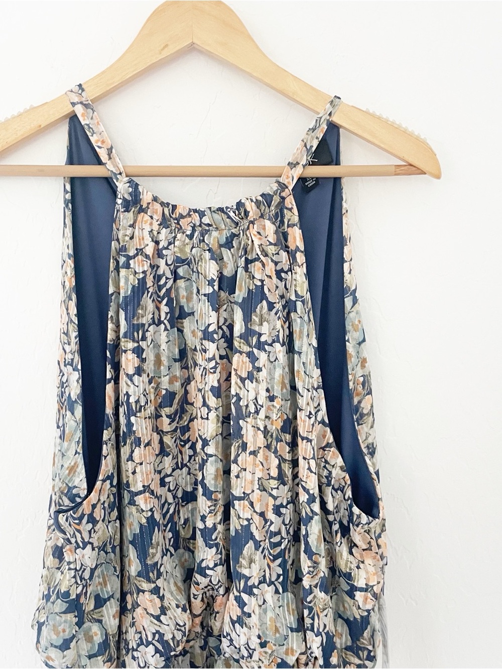 MSK pleated floral blouson halter maxi dress NWT size XL - Picture 3 of 7